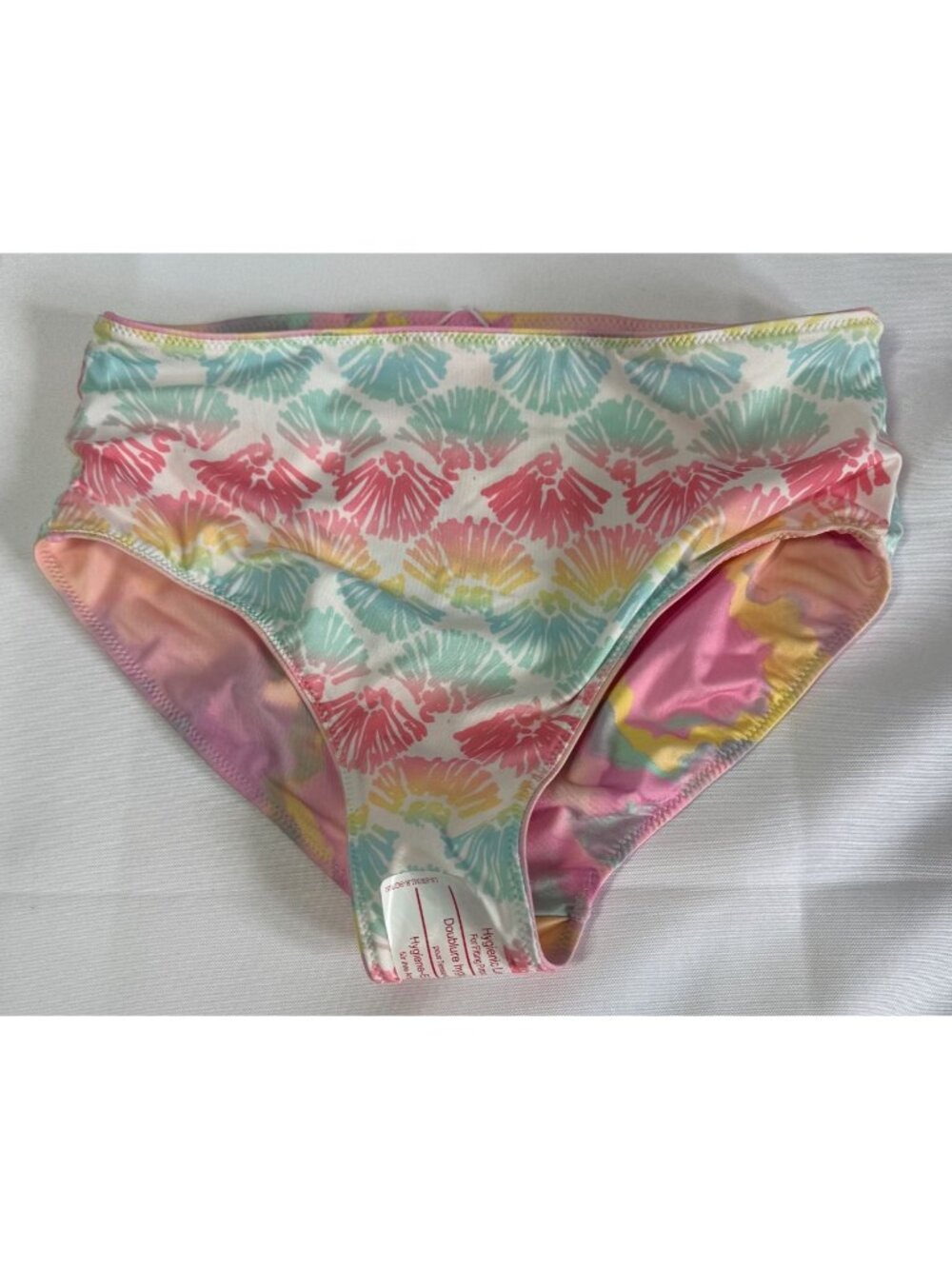 NWOT Lands' End Girls Reversible Swim Botton Size Large (10/12) Pink‎ Tropical